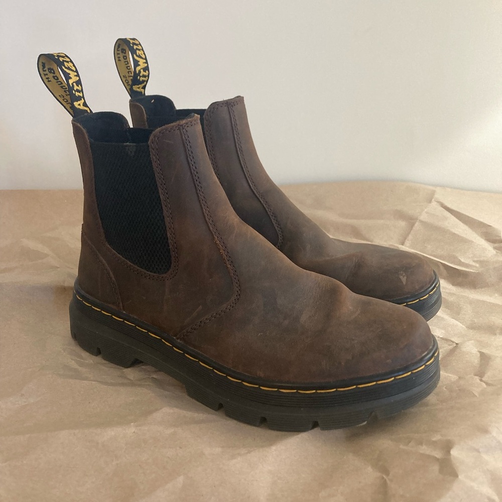 Dr Marten’s Unisex Embury Crazy Horse Leather Brown Chelsea Boots 8M 9L 7UK